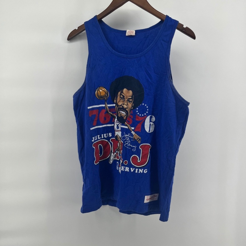 Mitchell & Ness Julius Erving Dr J Philadelphia 76ers Blue Tank Top Mens Medium